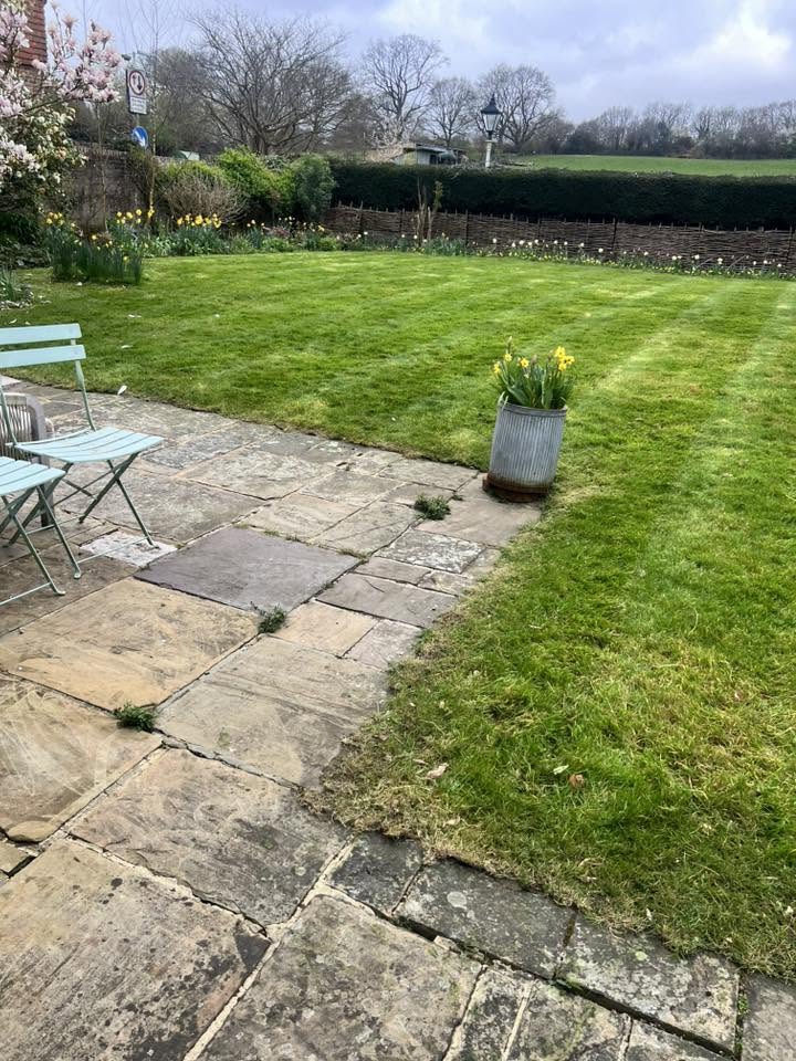 Spring lawn stripe cut & patio tidy