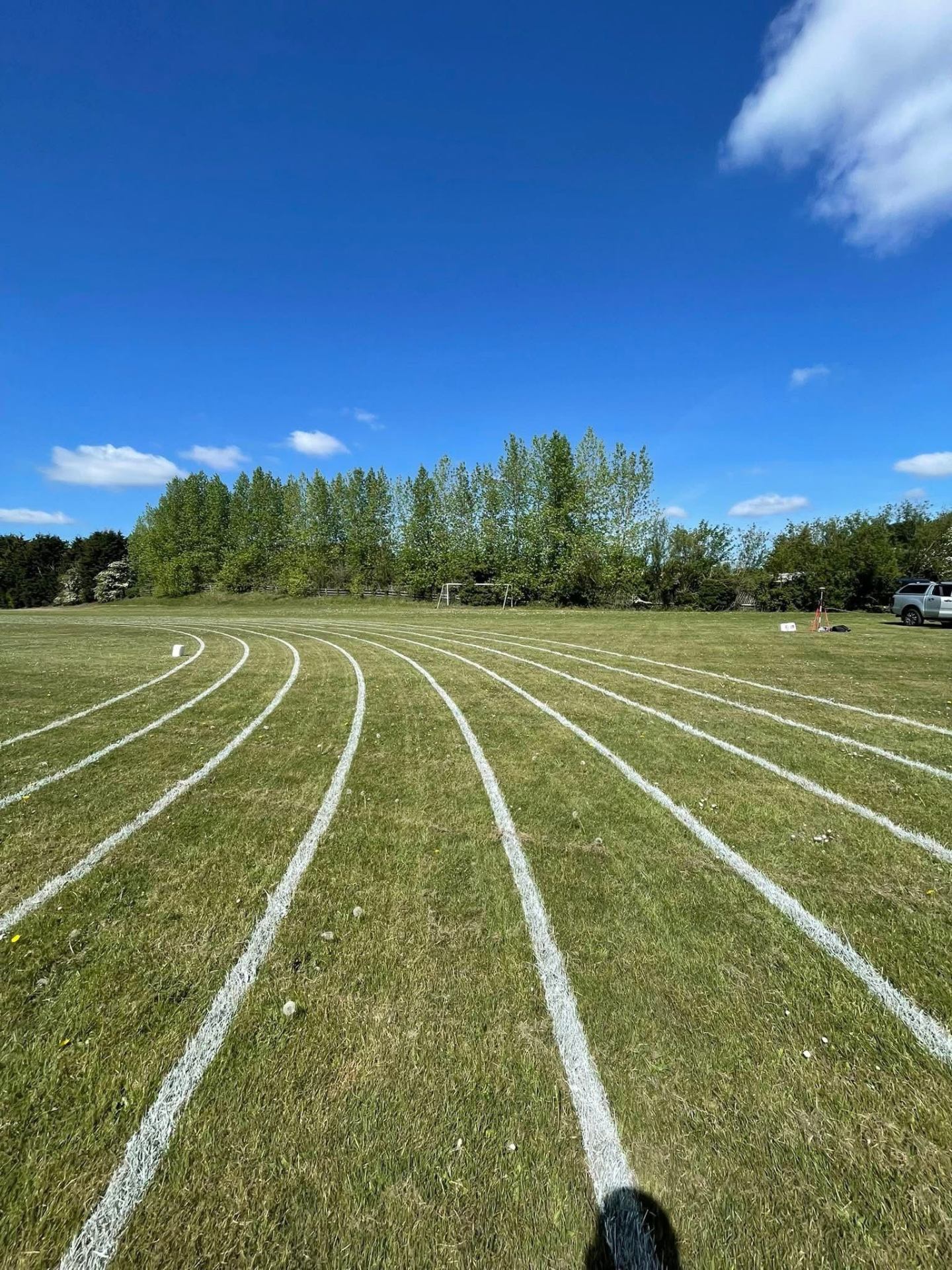 Athletics track line marking