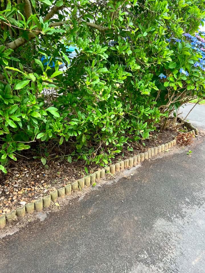 Shrub bed edging & pathway sweep