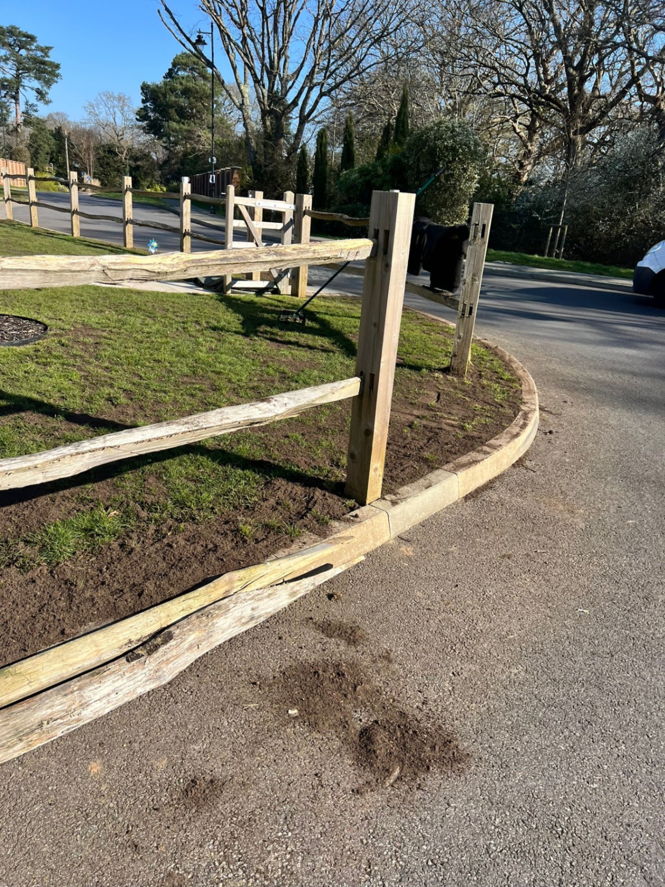 Cleft rail fencing & border prep